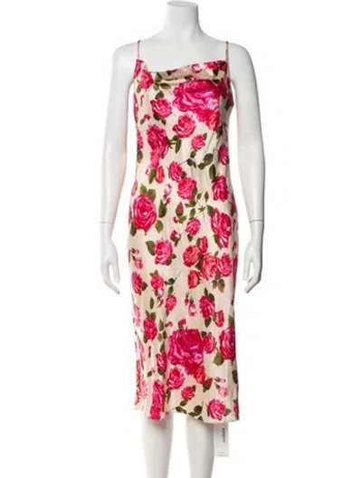 Pre-owned L'agence Silk Midi Length Dress In Neutral