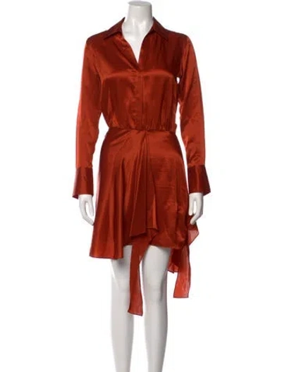 Pre-owned L'agence Silk Midi Length Dress In Orange