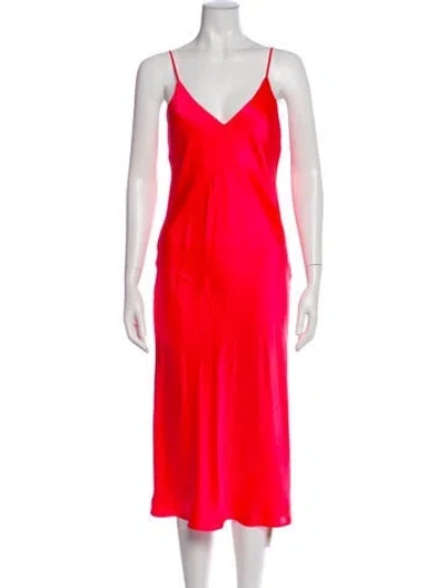 Pre-owned L'agence Silk Midi Length Dress In Pink