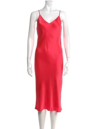 Pre-owned L'agence Silk Midi Length Dress In Red