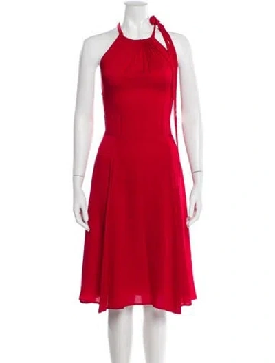 Pre-owned L'agence Silk Midi Length Dress In Red