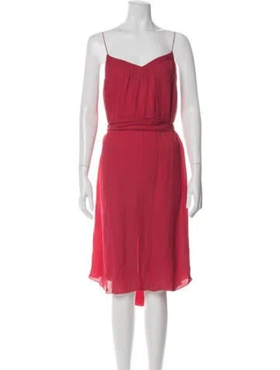 Pre-owned L'agence Silk Midi Length Dress In Red