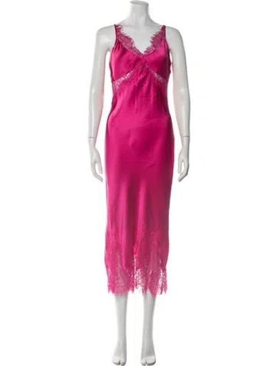 Pre-owned L'agence Silk Midi Length Dress In Red