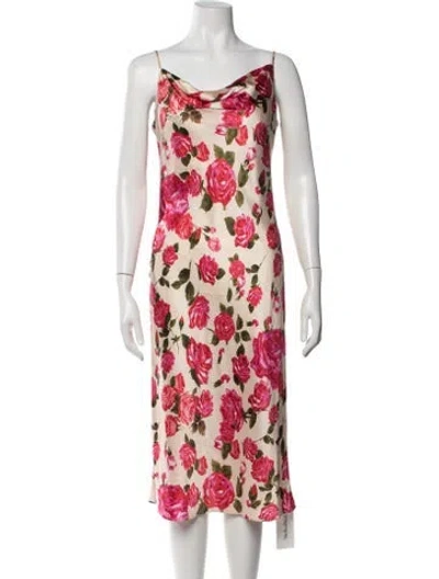 Pre-owned L'agence Silk Midi Length Dress In Red