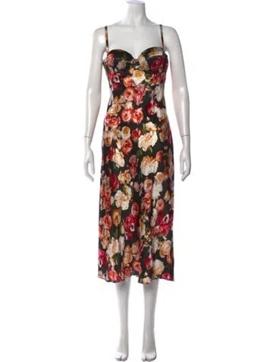 Pre-owned L'agence Silk Midi Length Dress W/ Tags In Orange
