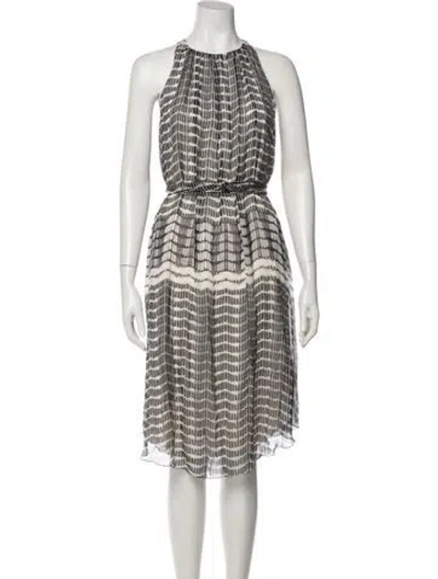 Pre-owned L'agence Silk Midi Length Dress In White