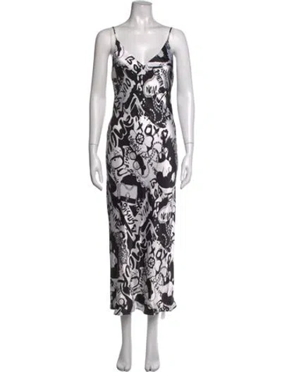 Pre-owned L'agence Silk Midi Length Dress In White