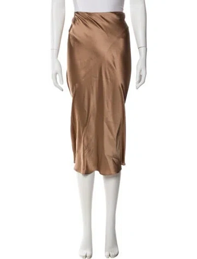 Pre-owned L'agence Silk Midi Length Skirt In Neutral