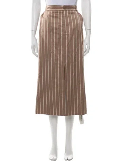 Pre-owned L'agence Silk Midi Length Skirt W/ Tags In Neutrals