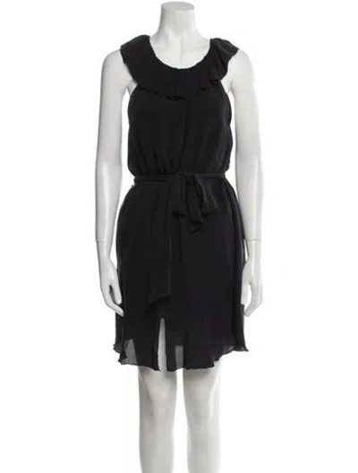 Pre-owned L'agence Silk Mini Dress In Black