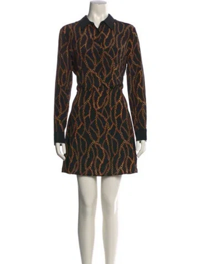 Pre-owned L'agence Silk Mini Dress In Black