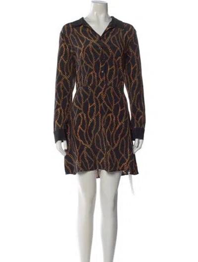 Pre-owned L'agence Silk Mini Dress In Black
