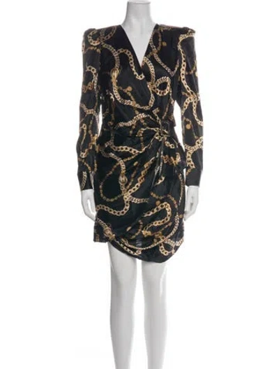 Pre-owned L'agence Silk Mini Dress In Black