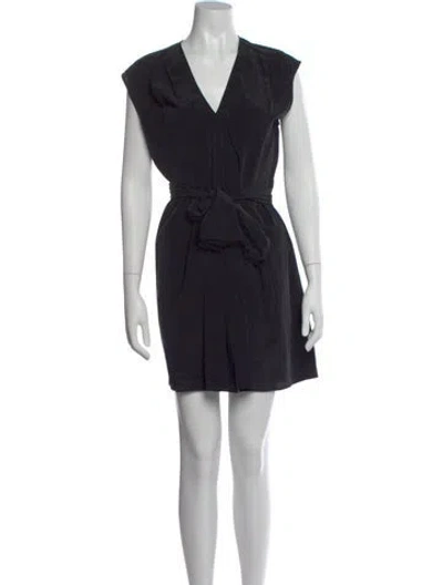 Pre-owned L'agence Silk Mini Dress In Black