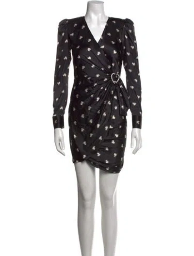 Pre-owned L'agence Silk Mini Dress In Black