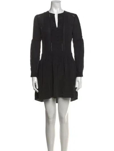 Pre-owned L'agence Silk Mini Dress In Black