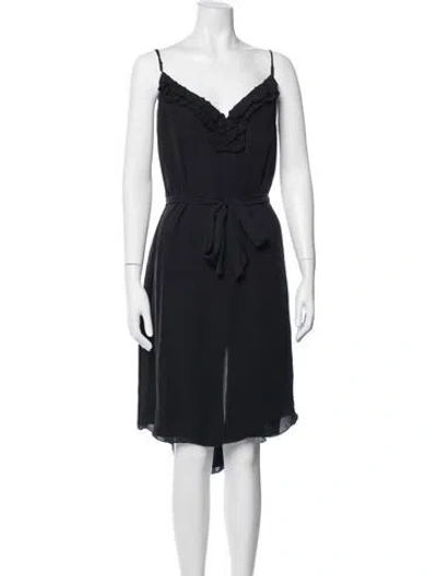 Pre-owned L'agence Silk Mini Dress In Black