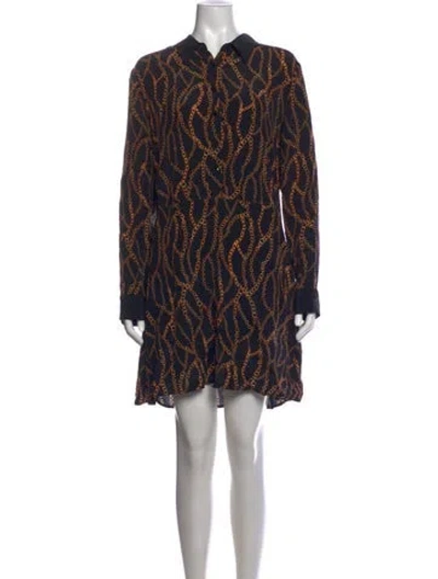 Pre-owned L'agence Silk Mini Dress In Black