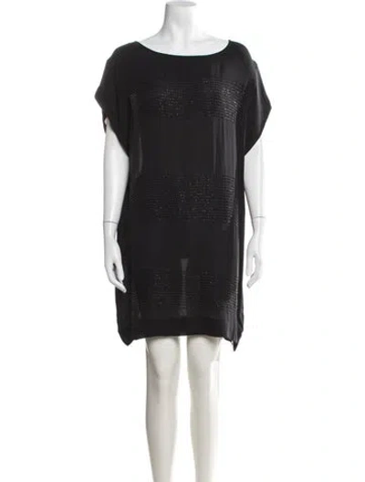 Pre-owned L'agence Silk Mini Dress In Black