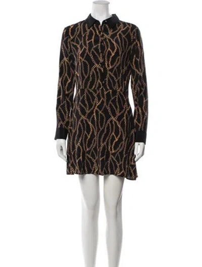 Pre-owned L'agence Silk Mini Dress In Black