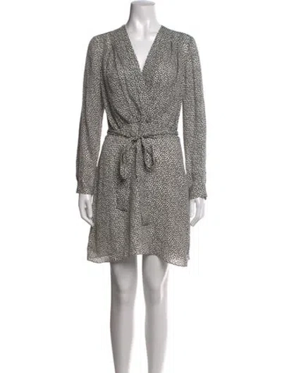 Pre-owned L'agence Silk Mini Dress In Black/white