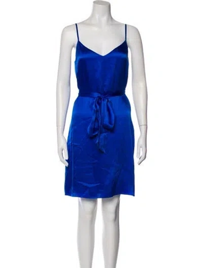 Pre-owned L'agence Silk Mini Dress In Blue