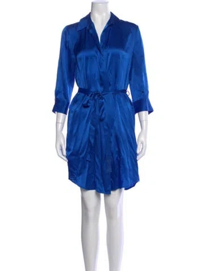 Pre-owned L'agence Silk Mini Dress In Blue
