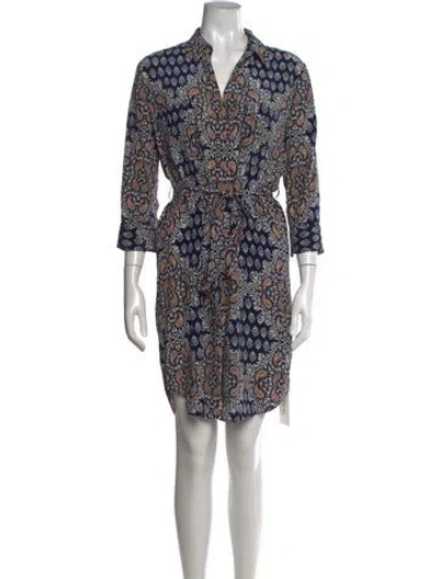 Pre-owned L'agence Silk Mini Dress In Blue