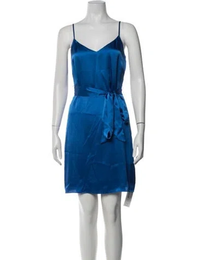 Pre-owned L'agence Silk Mini Dress In Blue