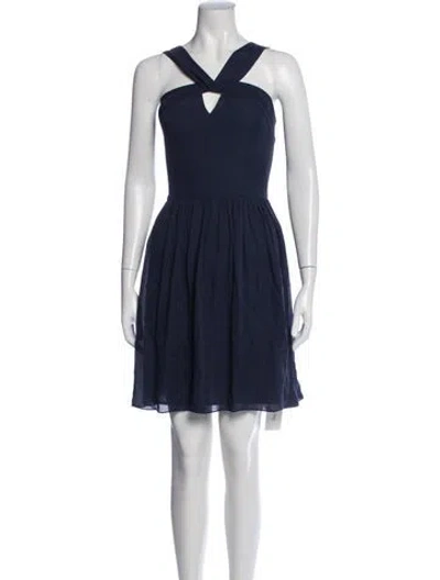 Pre-owned L'agence Silk Mini Dress In Blue