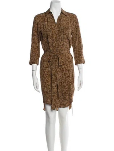 Pre-owned L'agence Silk Mini Dress In Brown