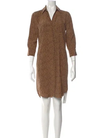 Pre-owned L'agence Silk Mini Dress In Brown