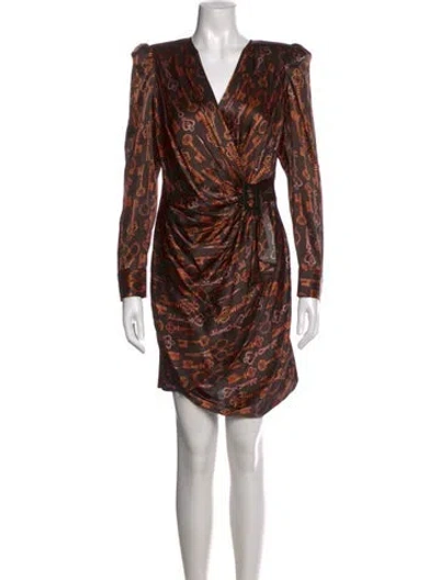 Pre-owned L'agence Silk Mini Dress In Brown
