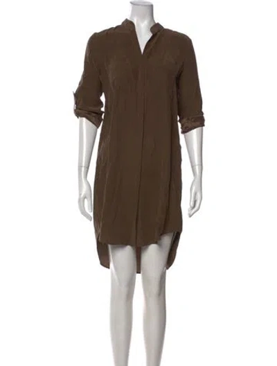 Pre-owned L'agence Silk Mini Dress In Brown