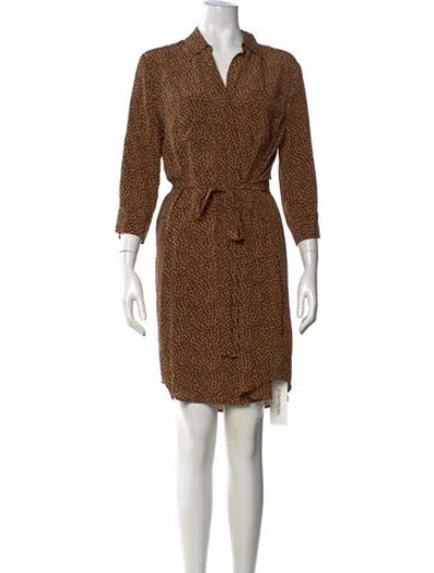 Pre-owned L'agence Silk Mini Dress In Brown
