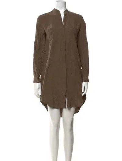 Pre-owned L'agence Silk Mini Dress In Brown