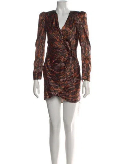 Pre-owned L'agence Silk Mini Dress In Brown