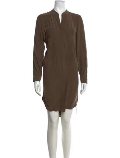 Pre-owned L'agence Silk Mini Dress In Brown