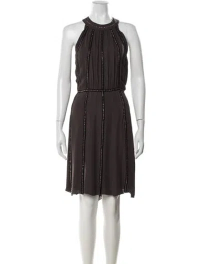 Pre-owned L'agence Silk Mini Dress In Gray
