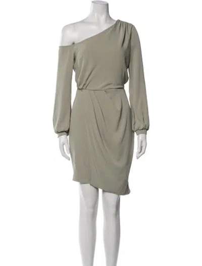 Pre-owned L'agence Silk Mini Dress In Green