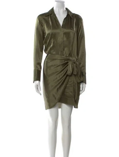 Pre-owned L'agence Silk Mini Dress In Green