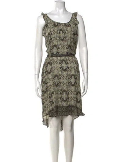 Pre-owned L'agence Silk Mini Dress In Green