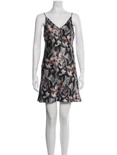 Pre-owned L'agence Silk Mini Dress In Multi