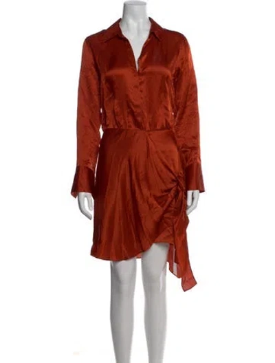 Pre-owned L'agence Silk Mini Dress In Orange