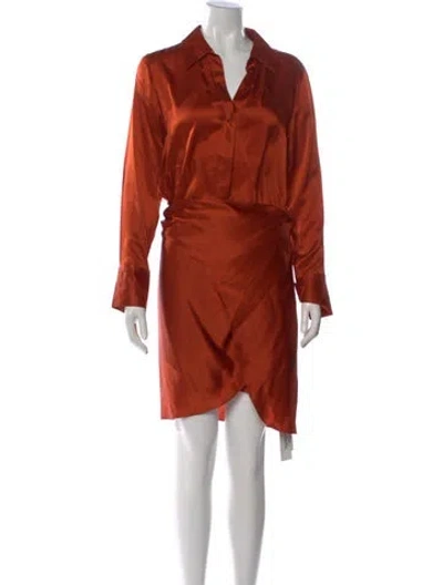 Pre-owned L'agence Silk Mini Dress In Orange