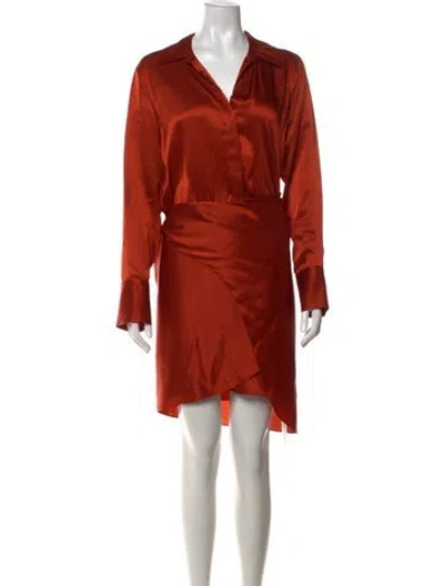Pre-owned L'agence Silk Mini Dress In Orange