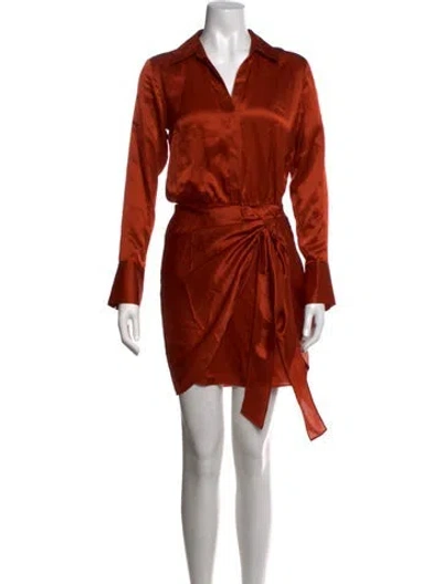 Pre-owned L'agence Silk Mini Dress In Orange