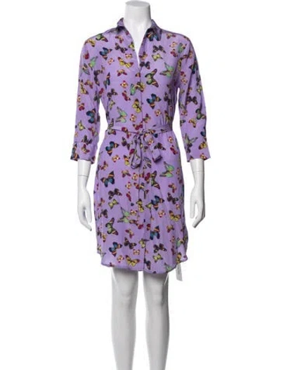 Pre-owned L'agence Silk Mini Dress In Purple