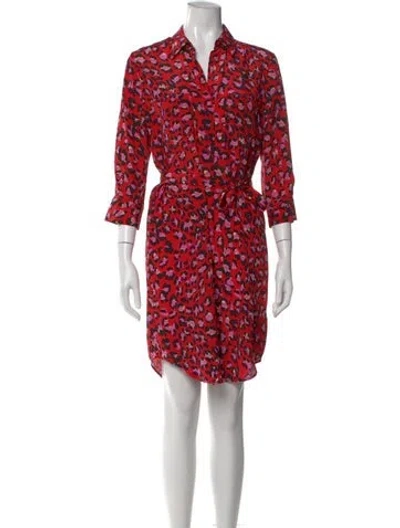 Pre-owned L'agence Silk Mini Dress In Red