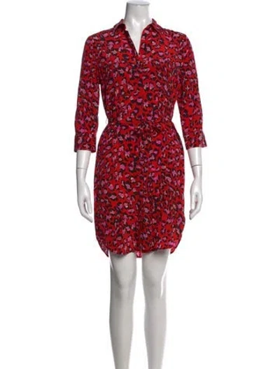 Pre-owned L'agence Silk Mini Dress In Red